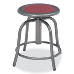 NPS 6800 Series Height Adjustable Metal Seat Swivel Stool, Supports Up to 300 lb, 18" to 24" Seat Height, Burgundy Seat/Gray Base View Product Image