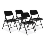 NPS 300 Series Deluxe All-Steel Triple Brace Folding Chair, Supports Up to 480 lb, 17.25" Seat Height, Black, 4/Carton View Product Image