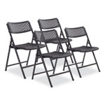 NPS AirFlex Series Premium Poly Folding Chair, Supports Up to 1,000 lb, 17.25" Seat Height, Black, 4/Carton View Product Image
