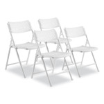 NPS AirFlex Series Premium Poly Folding Chair, Supports Up to 1,000 lb, 17.25" Seat Height, White Seat/Back/Base, 4/Carton View Product Image