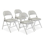 BASICS by NPS 950 Series Vinyl Padded Steel Folding Chair, Supports Up to 250 lb, 17.75" Seat Height, Gray, 4/Carton View Product Image