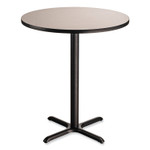 NPS Cafe Table, 36" Diameter x 42h, Round Top/X-Base, Gray Nebula Top, Black Base View Product Image