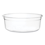 Vegware Round Deli Pots, Compostable, 8 oz, 4.6" Diameter x 1.5" h, Clear, Plastic, 500/Carton View Product Image