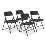 NPS 800 Series Plastic Folding Chair, Supports Up to 500 lb, 18" Seat Height, Black Seat, Black Back, Black Base, 4/Carton View Product Image