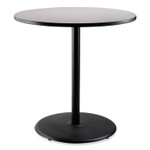 NPS Cafe Table, 36" Diameter x 42h, Round Top/Base, Gray Nebula Top, Black Base View Product Image