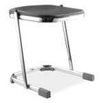 NPS 6600 Series Elephant Z-Stool, Backless, Supports Up to 500lb, 18" Seat Height, Black Seat, Chrome Frame View Product Image