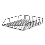 U Brands Vena Paper Tray, 1 Section, Holds 11" x 8.5" Sheets, 10.04 x 12.44 x 2.01, Black View Product Image