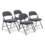 BASICS by NPS 970 Series Fabric Padded Steel Folding Chair, Supports Up to 250 lb, 17.75" Seat Height, Star Trail Blue, 4/Carton View Product Image