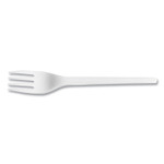 Vegware CPLA Cutlery, General Purpose Fork, Plastic, White, 1,000/Carton View Product Image