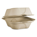 World Centric Fiber Hinged Containers, Burger Box, 6.5 x 6 x 3.2, Natural, Paper, 500/Carton View Product Image
