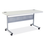 NPS Flip-N-Store Training Table, Rectangular, 24 x 60 x 29.5, Speckled Gray View Product Image
