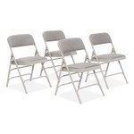 NPS 2300 Series Fabric Triple Brace Double Hinge Premium Folding Chair, Supports Up to 500 lb, Greystone, 4/Carton View Product Image