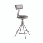 NPS 6500 Series Height Adj Heavy Duty Vinyl Swivel Stool with Backrest, Supports Up to 500 lb, 24" to 30" Seat Height, Gray View Product Image