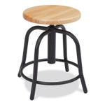 NPS 6800 Series Height Adjustable Wood Seat Swivel Stool, Supports Up to 300 lb, 19" to 25" Seat Height, Maple Seat/Black Base View Product Image