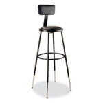 NPS 6400 Series Height Adjustable Heavy Duty Vinyl Padded Stool with Backrest, Supports 300 lb, 32" to 39" Seat Height, Black View Product Image