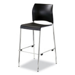 NPS Cafetorium Bar Height Stool, Supports Up to 500 lb, 31" Seat Height, Black Seat, Black Back, Chrome Base View Product Image