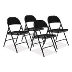 NPS 50 Series All-Steel Folding Chair, Supports Up to 500 lb, 16.75" Seat Height, Black Seat, Black Back, Black Base, 4/Carton View Product Image