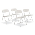 NPS 800 Series Plastic Folding Chair, Supports Up to 500 lb, 18" Seat Height, Bright White Seat, White Base, 4/Carton View Product Image