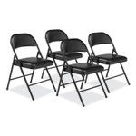 BASICS by NPS 950 Series Vinyl Padded Steel Folding Chair, Supports Up to 250 lb, 17.75" Seat Height, Black, 4/Carton View Product Image