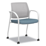 HON Ignition Series Mesh Back Mobile Stacking Chair, Fabric Seat, 25 x 21.75 x 33.5, Carolina/Fog/White View Product Image