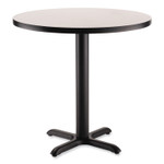 NPS Cafe Table, 36" Diameter x 30h, Round Top/X-Base, Gray Nebula, Black Base View Product Image