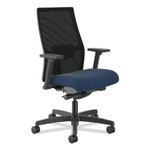 HON Ignition 2.0 4-Way Stretch Mid-Black Mesh Task Chair, Supports Up to 300 lb, 17" to 21" Seat Height, Navy/Black View Product Image