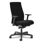 HON Ignition 2.0 Fabric Upholstered Mid-Back Task Chair with Adjustable T-Arms, 17" to 21.5" Seat Height, Black Seat/Back View Product Image