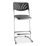 NPS 6600 Series Elephant Z-Stool With Backrest, Supports Up to 500 lb, 24" Seat Heightt, Black Seat, Black Back, Chrome Frame View Product Image