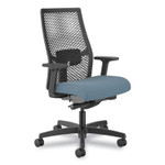 HON Ignition 2.0 Reactiv Mid-Back Task Chair, 17.25" to 21.75" Seat Height, Blue Fabric Seat, Black Back View Product Image