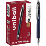 uniball™ Jetstream RT Ballpoint Pen - 0.7 mm Fine Pen Point - Retractable - Black Ink - Blue Barrel Product Image 