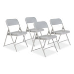 NPS 800 Series Premium Plastic Folding Chair, Supports Up to 500 lb, 18" Seat Height, Gray Seat, Gray Back, Gray Base, 4/Carton View Product Image