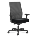 HON Ignition 2.0 4-Way Stretch Mid-Back Mesh Task Chair, Red Adjustable Lumbar Support, Black View Product Image