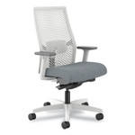 HON Ignition 2.0 Reactiv Mid-Back Task Chair, 17.25" to 21.75" Seat Height, Basalt Fabric Seat, White Back View Product Image
