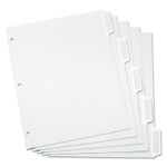 Oxford Custom Label Tab Dividers with Self-Adhesive Tab Labels, 5-Tab, 11 x 8.5, White, 5 Sets (OXF11313) View Product Image