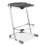 NPS 6600 Series Elephant Z-Stool, Backless, Supports Up to 500 lb, 24" Seat Height, Black Seat, Chrome Frame View Product Image