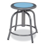 NPS 6800 Series Height Adjustable Metal Seat Stool, Supports Up to 300 lb, 18" to 24" Seat Height, Blueberry Seat, Gray Base View Product Image