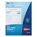 Avery Job Ticket Holders, Heavy Gauge Vinyl, 9 x 12, Clear, 10/Pack (AVE75009) View Product Image