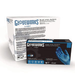 GloveWorks by AMMEX Industrial Vinyl Gloves, Powder-Free, 3 mil, Medium, Blue, 100 Gloves/Box, 10 Boxes/Carton View Product Image
