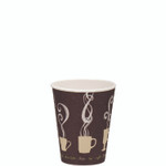 SOLO Thermoguard Insulated Paper Hot Cups, 8 oz, Steam Print Design, 1,000/Carton View Product Image