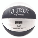 Champion Sports Rhino Leather Medicine Ball, 22 lb, Black/White View Product Image