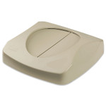 Rubbermaid Commercial Swing Top Lid for Untouchable Recycling Center, 16" Square, Beige (RCP268988BG) View Product Image