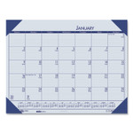 House of Doolittle EcoTones Recycled Monthly Desk Pad Calendar, 22 x 17, Ocean Blue Sheets/Corners, Black Binding, 12-Month (Jan-Dec): 2024 View Product Image