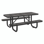 Global Industrial Expanded Steel Picnic Table, Rectangular, 72 x 62 x 29.5, Black Top, Black Base/Legs View Product Image