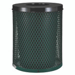 Global Industrial Outdoor Diamond Steel Trash Can, 36 gal, Green View Product Image