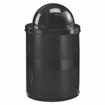 Global Industrial Outdoor Perforated Steel Trash Can with Dome Lid, 36 gal, Steel, Black View Product Image