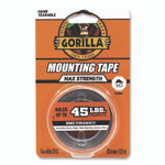 Gorilla Max Strength Mounting Tape, Permanent, Holds Up to 45 lb (3 lbs per 4 in), 1 x 60, Black View Product Image