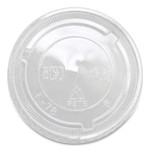 Karat PET Lids, X Straw Hole, Fits 8 oz to 10 oz Cold Cups, Plastic, Clear, 1,000/Carton View Product Image