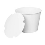 Karat Food Bucket with Lid, 130 oz, 8.46" Diameter x 6.6" h, White, Paper, 150/Carton View Product Image