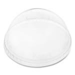 Karat PET Lids, No Hole Dome Lid, Fits 12 oz to 24 oz Cold Cups, Plastic, Clear, 1,000/Carton View Product Image
