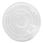 Karat PET Lids, Flat with Straw Slot, Fits 32 oz Cold Cups, Plastic, Clear, 500/Carton View Product Image